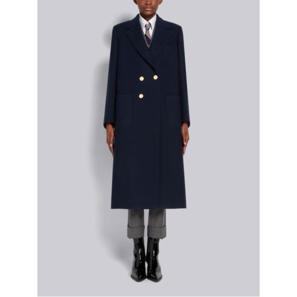 톰브라운 여성 아우터 Navy Boiled Wool Oversized Double breasted Sack Overcoat FOC691A-07636415이끌라톰브라운