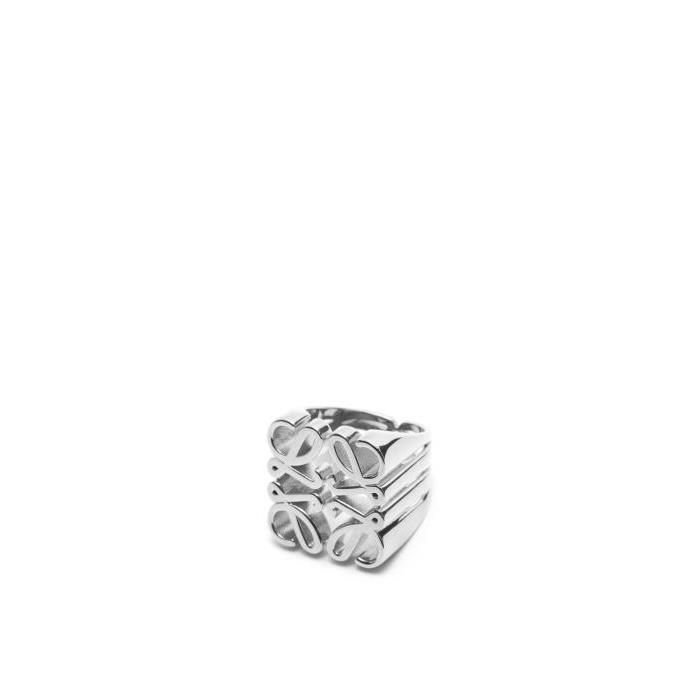 로에베 여성 반지 Pave Anagram chevaliere ring in sterling silver Silver J821305X11-1160이끌라로에베