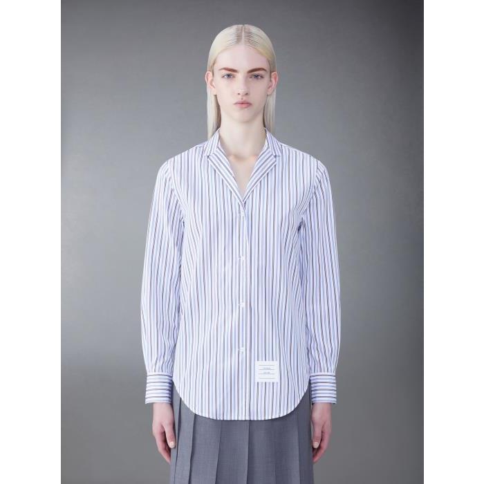 톰브라운 여성 블라우스 셔츠 FLL161A-F0552-415 Stripe Poplin Lapel Collar Shirt이끌라톰브라운