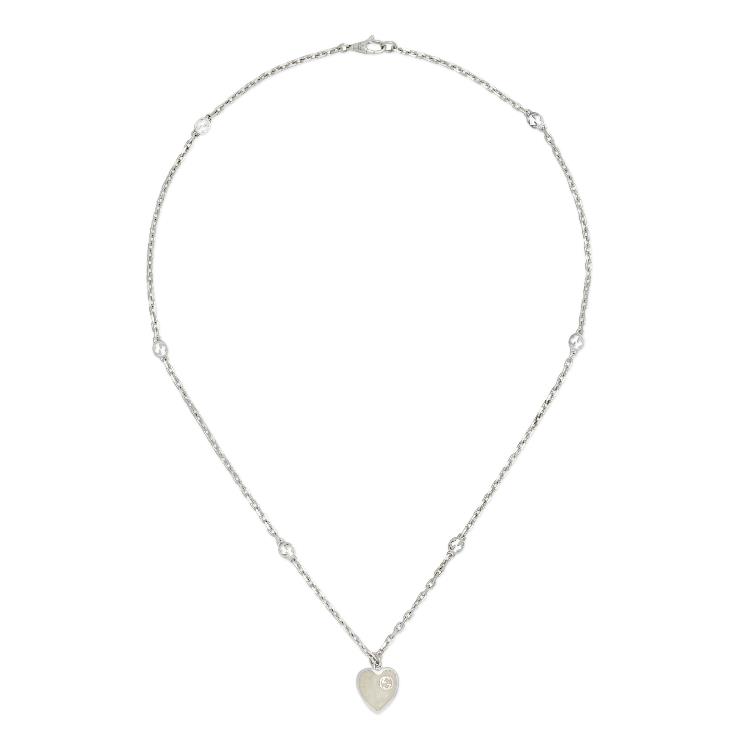 구찌 여성 목걸이 645545 J8410 1184 Gucci Heart necklace with InterlockingG이끌라구찌