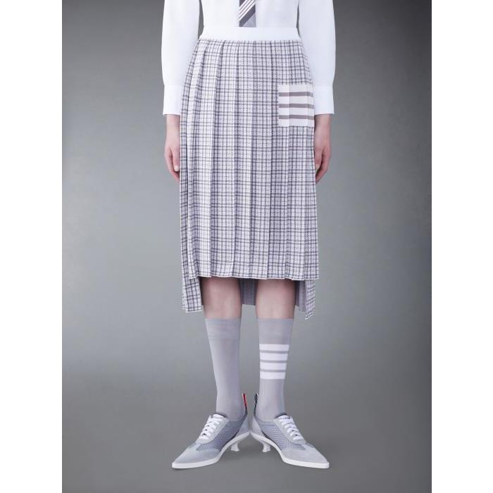 톰브라운 여성 스커트 FKK121A-Y4007-055 Check Silk Cotton 4 Bar Midi Pleated Skirt이끌라톰브라운