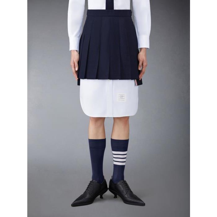 톰브라운 여성 스커트 FGC402V-02872-415 Plain Weave School Uniform Pleated Mini Skirt이끌라톰브라운