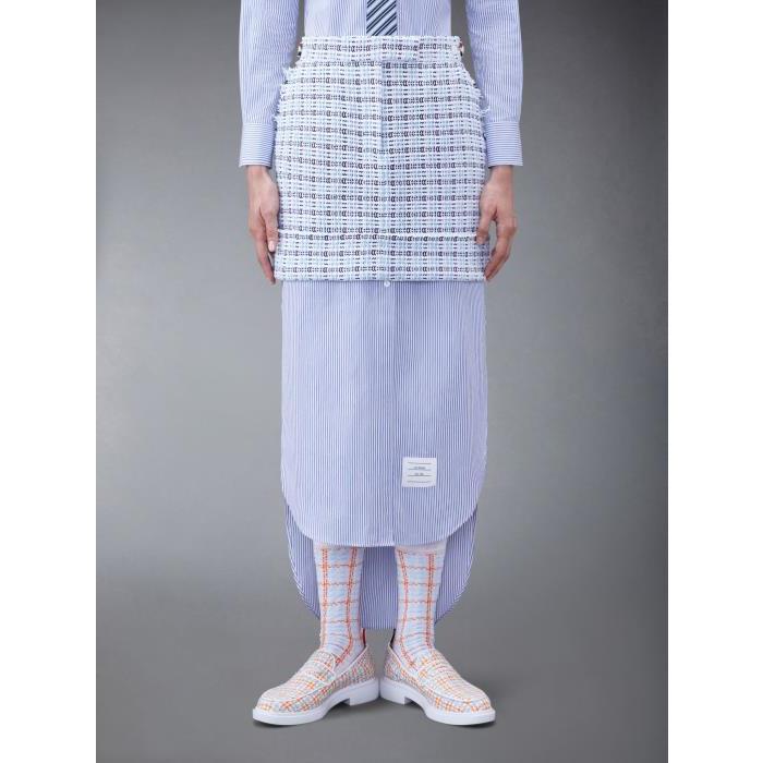 톰브라운 여성 스커트 FGC864T-F0515-460 Check Crochet Tweed Fray Mini Sack Skirt이끌라톰브라운