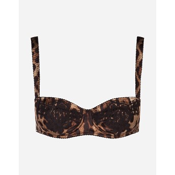 돌체앤가바나 여성 언더웨어 파자마 Leopard print satin balconette bra with lace detailing O1A14TFSAXYHY13M이끌라돌체 앤 가바나