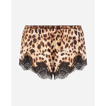 돌체앤가바나 여성 언더웨어 파자마 Leopard print satin lingerie shorts with lace detailing O3A02TFSAXYHY13M이끌라돌체 앤 가바나