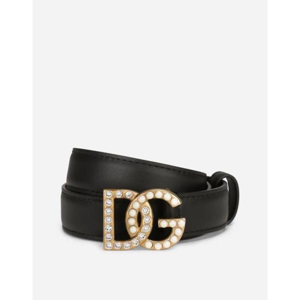 돌체앤가바나 여성 벨트 Calfskin belt with DG logo rhinestones and pearls BE1447AQ3398S574이끌라돌체 앤 가바나