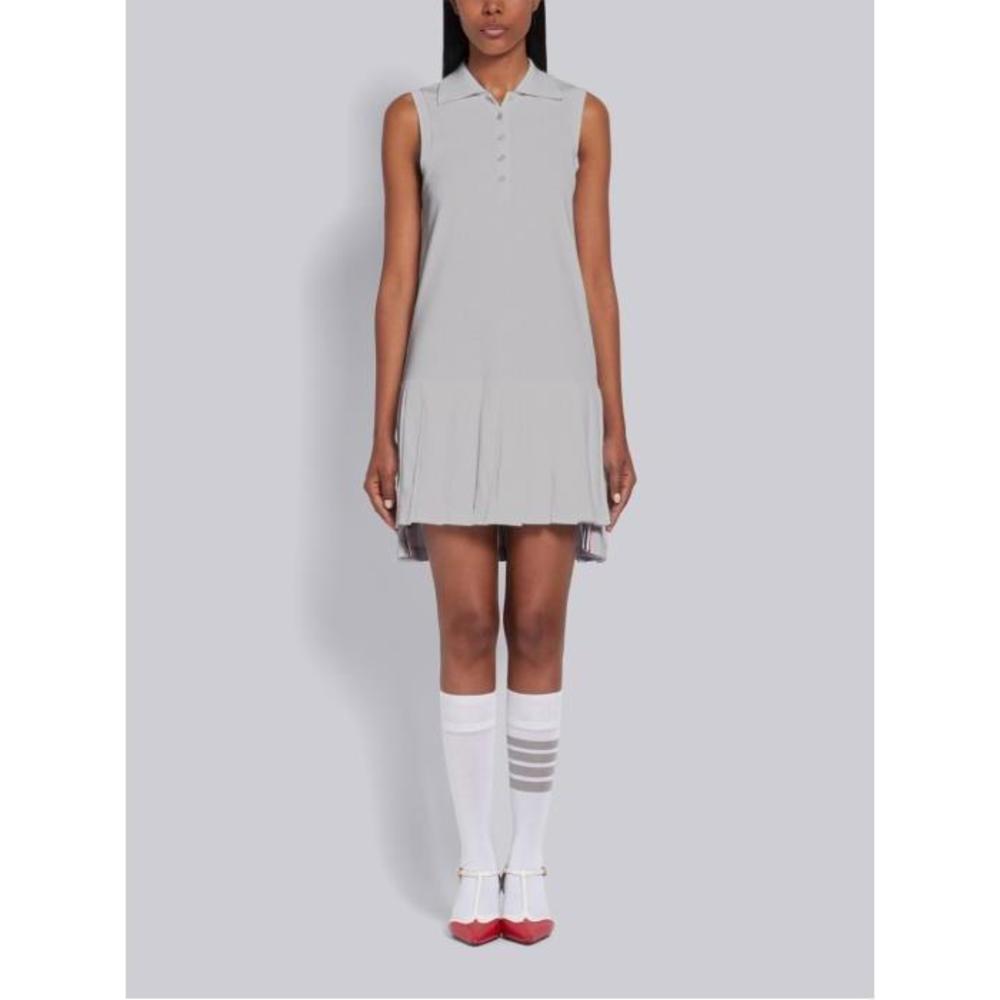 톰브라운 여성 원피스 Light Grey Pique Center Back RWB Stripe Sleeveless Pleated Tennis Dress FJD057A-00050-055이끌라톰브라운