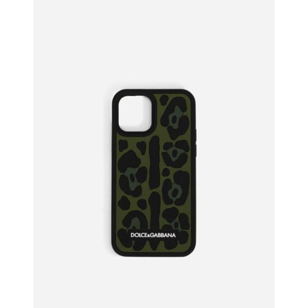 돌체앤가바나 남성 디지털액세서리 Rubber iPhone 12 Pro cover with leopard print against a green background BP2907AO9958M117이끌라돌체 앤 가바나