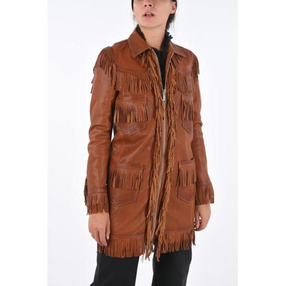 디스퀘어드 여성 아우터 Leather Jacket with Fringes P328954이끌라디스퀘어드
