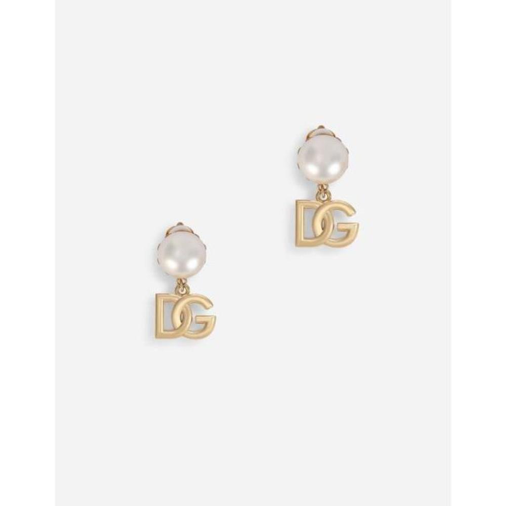 돌체앤가바나 남성 귀걸이 Clip on earrings with pearls and DG logo pendants WEN7P3W111187279이끌라돌체 앤 가바나