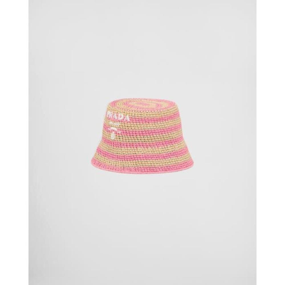 프라다 여성 모자 1HC137_2D1N_F0NJX Crochet bucket hat이끌라프라다