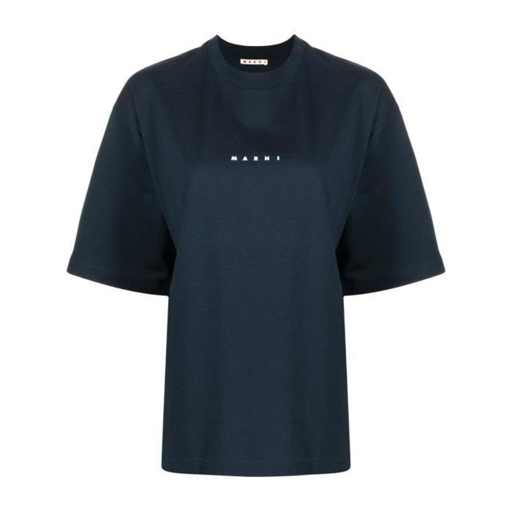 마르니 여성 블라우스 셔츠 로고 프린트 반소매 티셔츠 THJE0263P1USCS87이끌라마르니