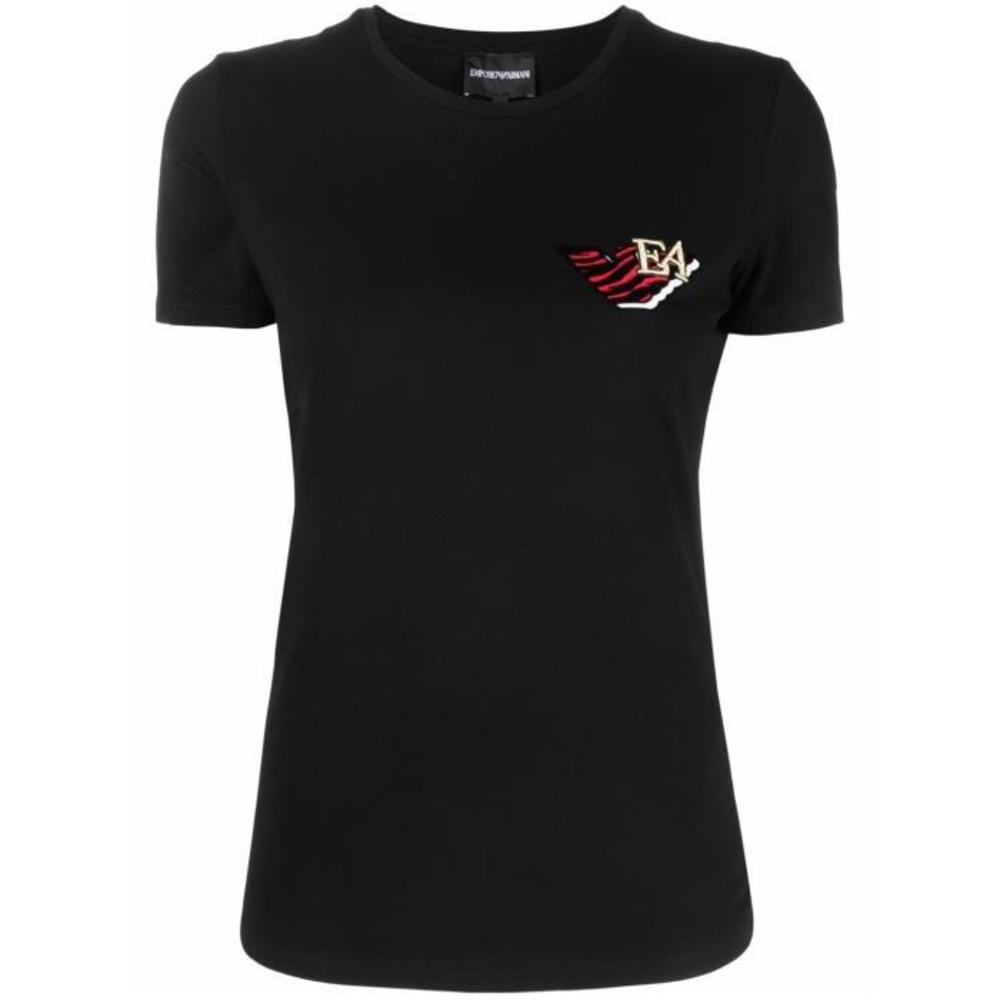 아르마니 여성 블라우스 셔츠 타이거 자수 스트라이프 로고 티셔츠 3L2T6C2JQAZ이끌라아르마니