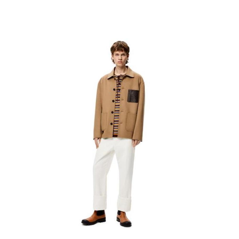 로에베 남성 자켓 블레이저 Workwear jacket in wool&amp;cashmere Beige/Khaki Green H526Y02W14이끌라로에베