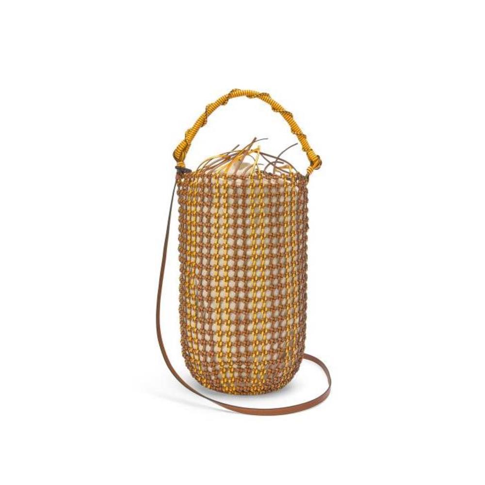 로에베 여성 토트백 탑핸들백 Bucket Mesh bag in calfskin Tan/Yellow A546W52X03이끌라로에베