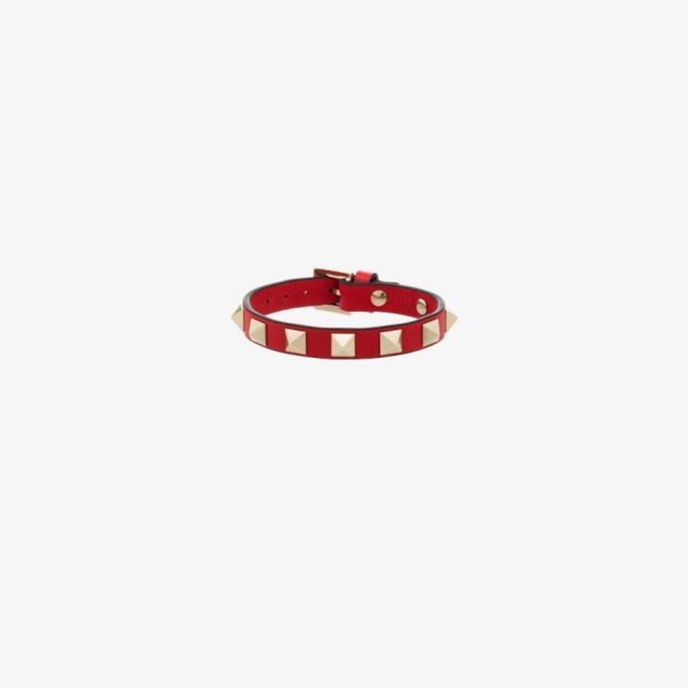 베르사체 여성 팔찌 Red Rockstud leather bracelet 15792487_WJ0255VIT이끌라발렌티노