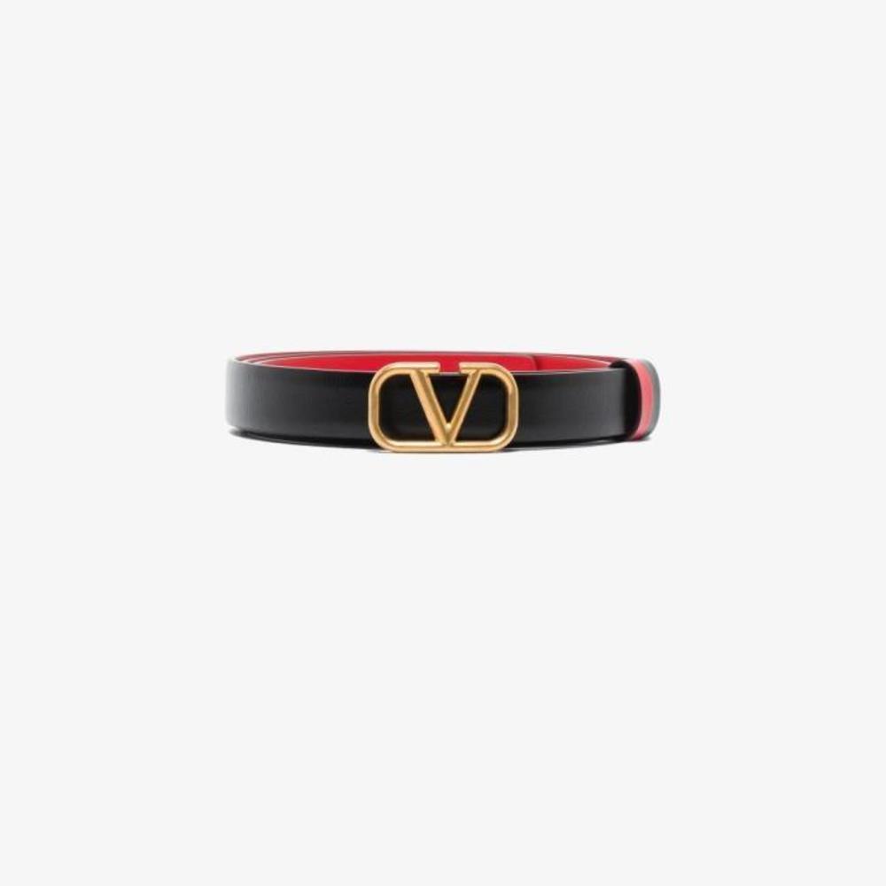 베르사체 여성 벨트 black VLogo Signature reversible leather belt 13887197_WT0S12ZFR이끌라발렌티노
