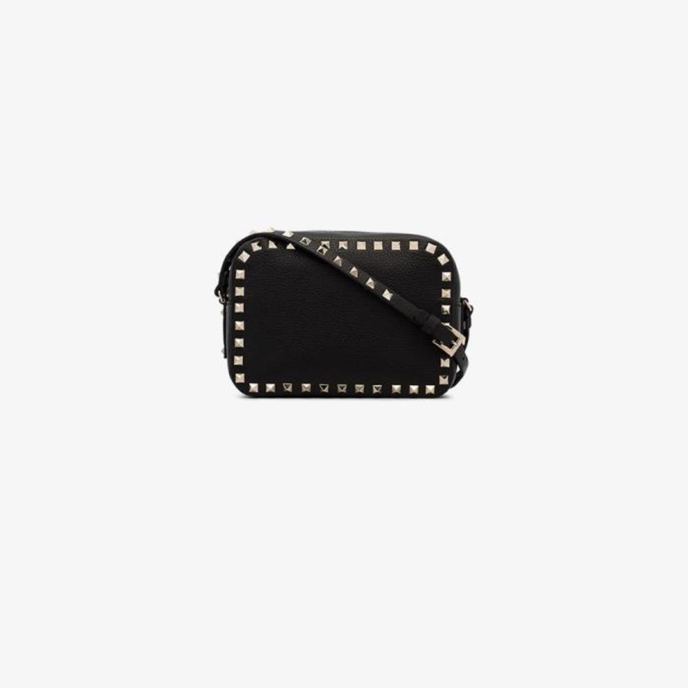 베르사체 여성 숄더백 크로스백 black Rockstud leather camera bag 15620323_WB0809VSF이끌라발렌티노