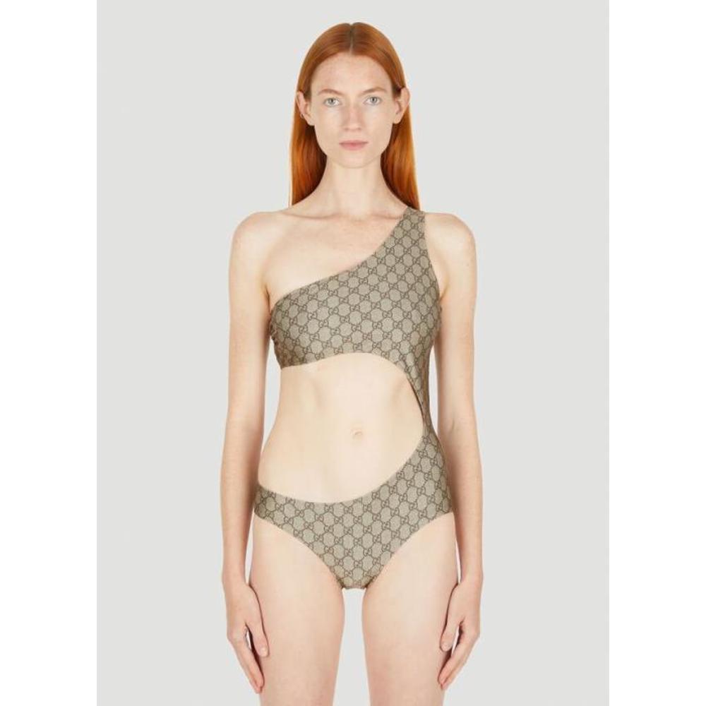 구찌 여성 비치웨어 GG Asymmetric Cut Out Swimsuit in Beige guc0250083bei이끌라구찌