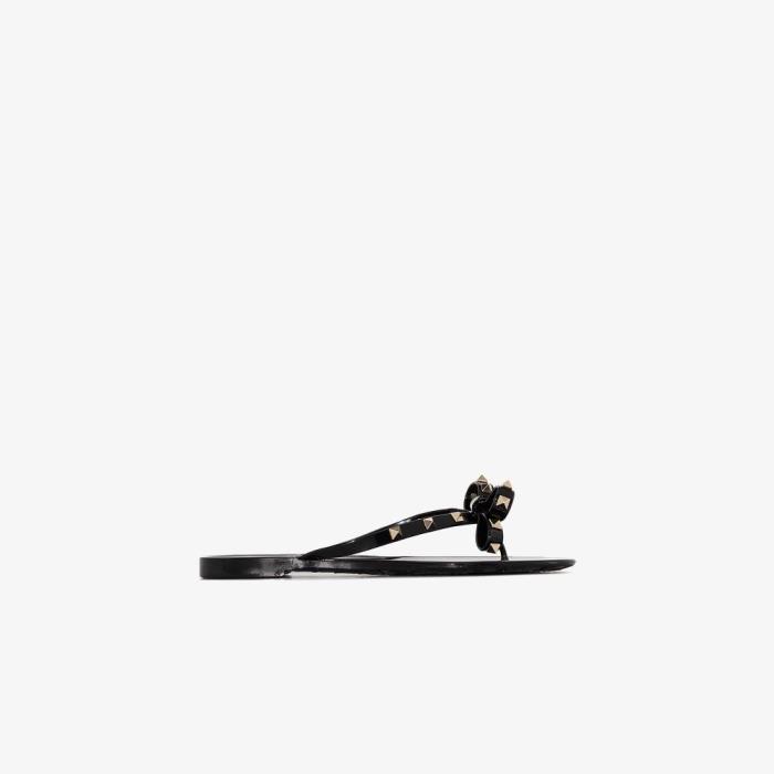 베르사체 여성 샌들 슬리퍼 black Rockstud rubber sandals 14781851_WS0552PVS이끌라발렌티노