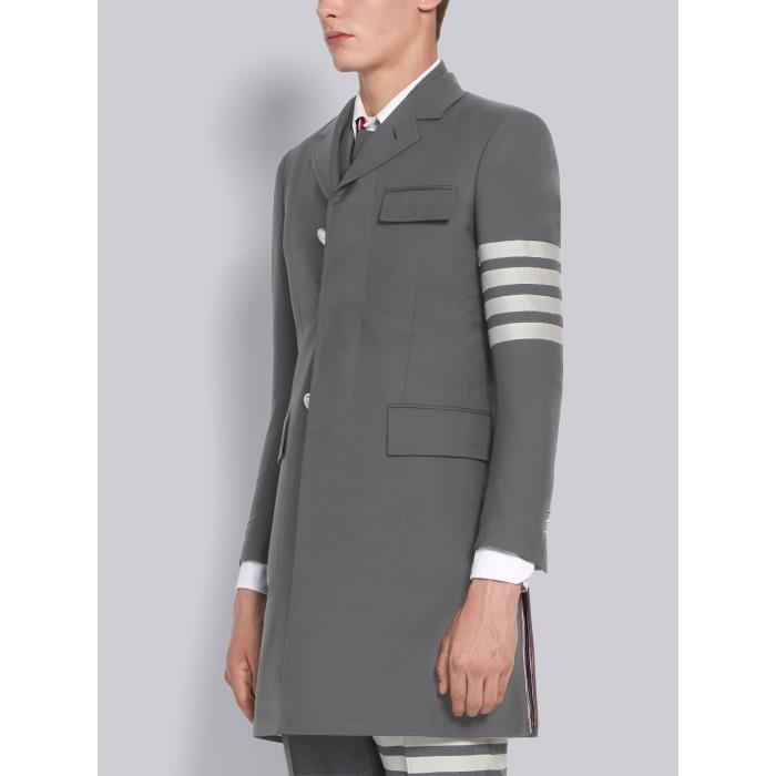 톰브라운 남성 아우터 Medium Grey Plain Weave Suiting High Armhole 4 Bar Overcoat MOC567A-06146-035이끌라톰브라운