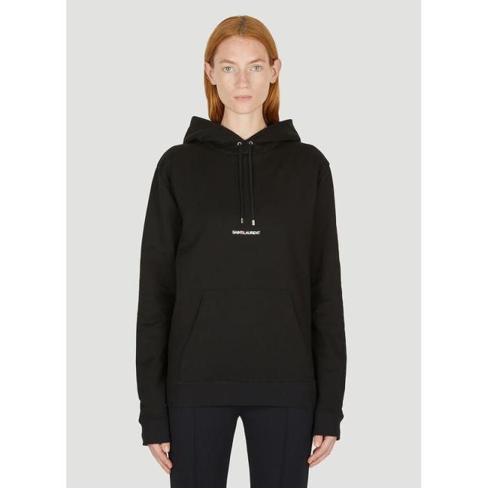 생로랑 여성 후드티후드집업 Logo Embroidered Hooded Sweatshirt in Black 677256 YB2EZ 1035이끌라생로랑