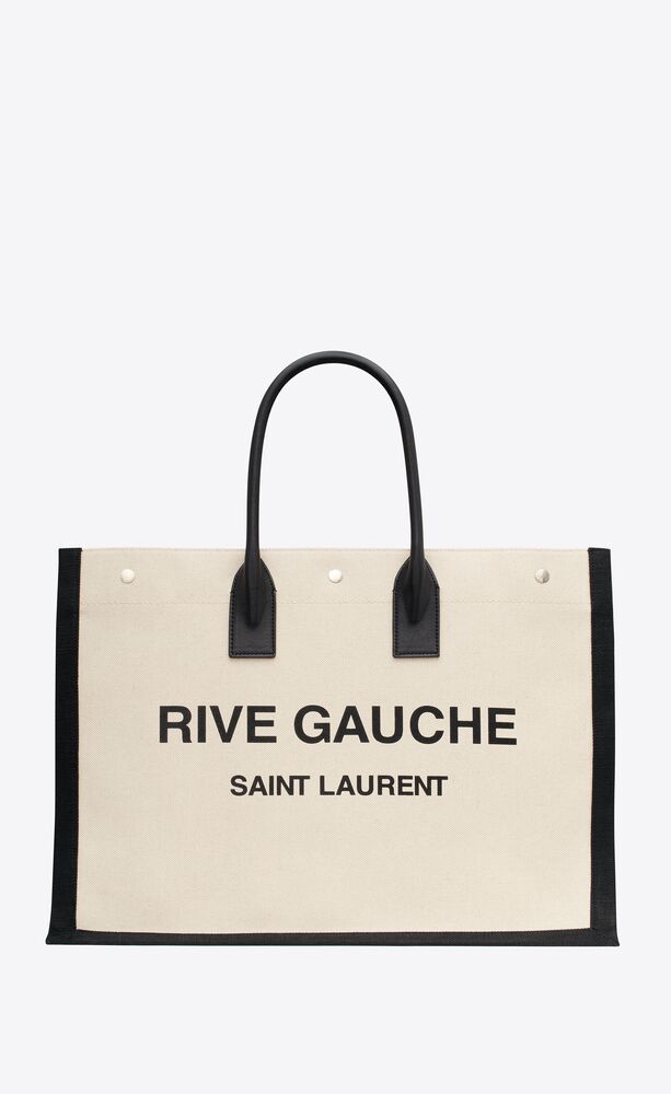 생로랑 남성 토트백 탑핸들백 509415FAAVU9083 rive gauche large tote bag in canvas and smooth leather이끌라생로랑