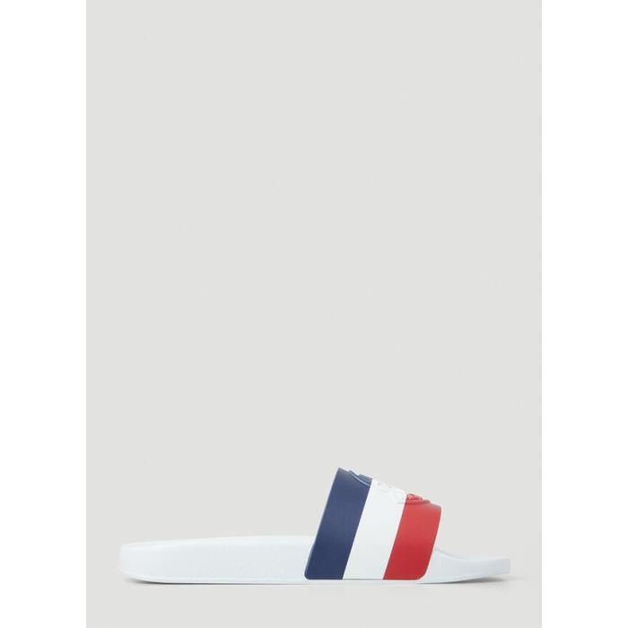 몽클레르 남성 샌들 슬리퍼 Logo Stripe Slides in White H109A4C00070 01A49 002이끌라몽클레르