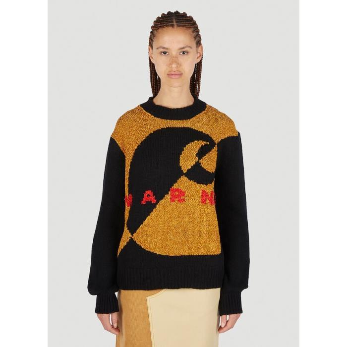 마르니 x Carhartt 여성 니트웨어 Blended Logo Intarsia Sweater GCMD0375Q0 UFH936 INN99이끌라기본브랜드
