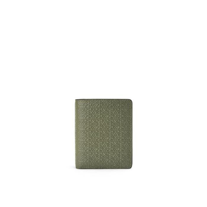 로에베 여성 반지갑 Repeat compact zip wallet in embossed silk calfskin Avocado Green C499Z41X04-3949이끌라로에베