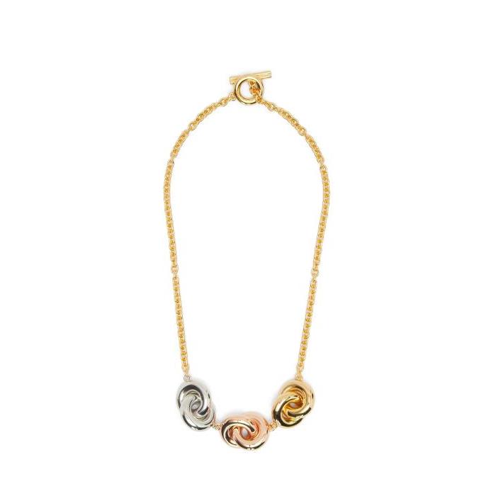 로에베 여성 목걸이 Donut trio link necklace in sterling silver Silver/Gold/Rose Gold J564241X01-1638이끌라로에베