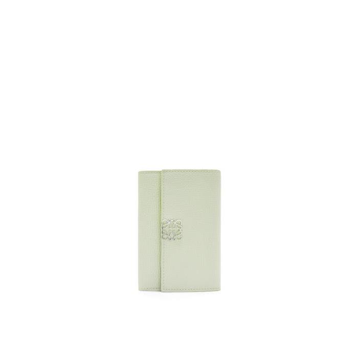 로에베 여성 반지갑 Anagram small vertical wallet in pebble grain calfskin Light Celadon C821S33X01-8763이끌라로에베