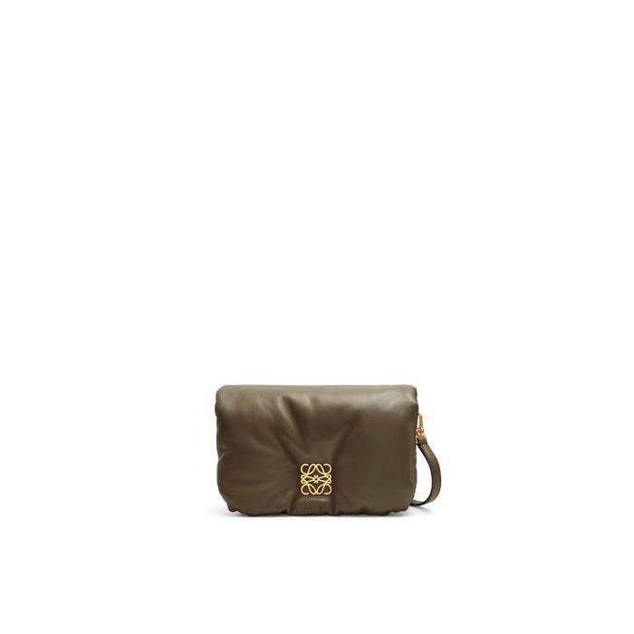로에베 여성 숄더백 크로스백 Mini Puffer Goya bag in shiny nappa lambskin Dark Khaki Green A896W56X01-3969이끌라로에베