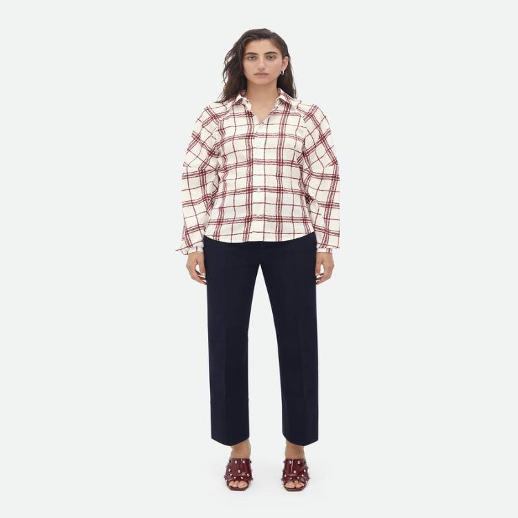 보테가베네타 여성 블라우스 셔츠 Check Print Viscose And Silk Shirt 726770V2Q509113이끌라보테가베네타