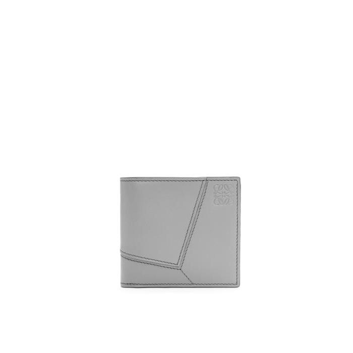 로에베 남성 반지갑 Puzzle stitches bifold coin wallet in smooth calfskin Asphalt Grey C510501X01-1640이끌라로에베