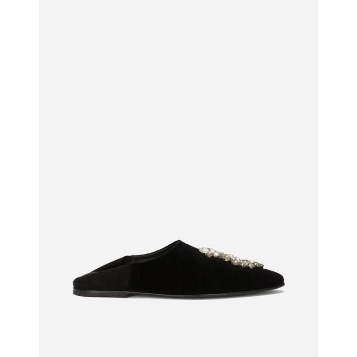 돌체앤가바나 남성 샌들 슬리퍼 Velvet slippers with brooch embellishment A50527AL1758S574이끌라돌체 앤 가바나