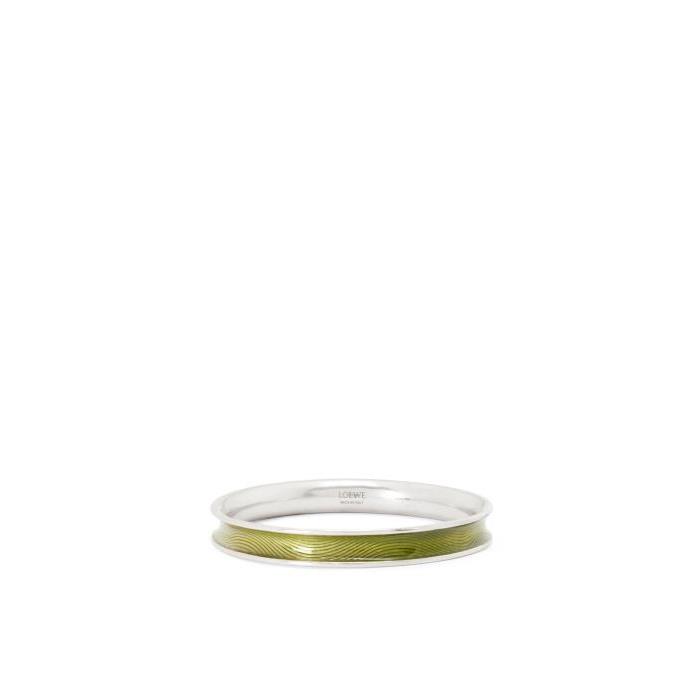 로에베 여성 팔찌 Wave bangle in sterling silver&amp;enamel Green J000240X24-4100이끌라로에베