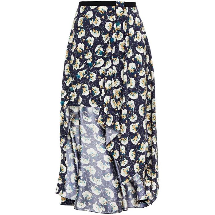 끌로에 여성 스커트 Asymmetric layered floral print silk blend cady mini skirt 16494023981063009이끌라끌로에