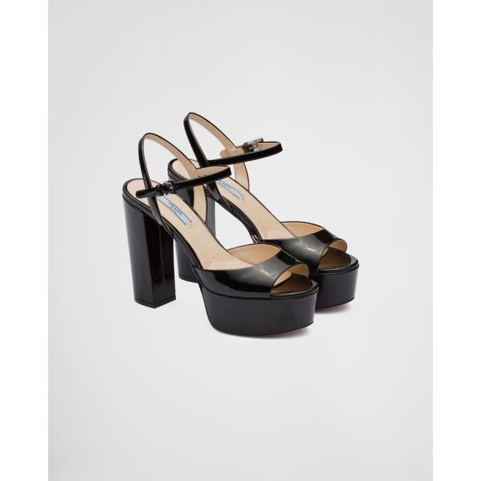 프라다 여성 샌들 슬리퍼 1XP49B_069_F0002_F_115 High heeled patent leather sandals이끌라프라다