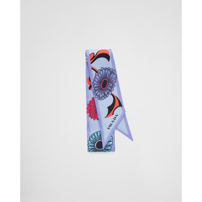 프라다 여성 스카프 숄 1FF008_2CLI_F0637 Printed silk twill scarf이끌라프라다