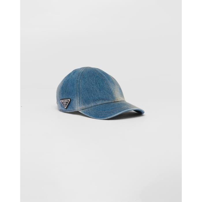 프라다 여성 모자 1HC274_12K1_F0V3N Denim baseball cap이끌라프라다