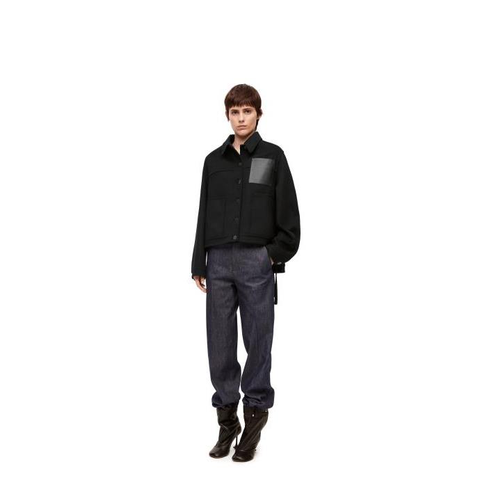 로에베 여성 자켓 블레이저 Workwear jacket in wool&amp;cashmere Black S359Y02XAB-1100이끌라로에베