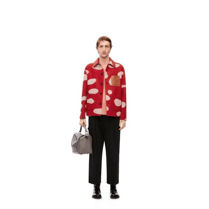 로에베 남성 자켓 블레이저 Mushroom workwear jacket in wool&amp;cashmere Red/White H526Y03WAH-7102이끌라로에베