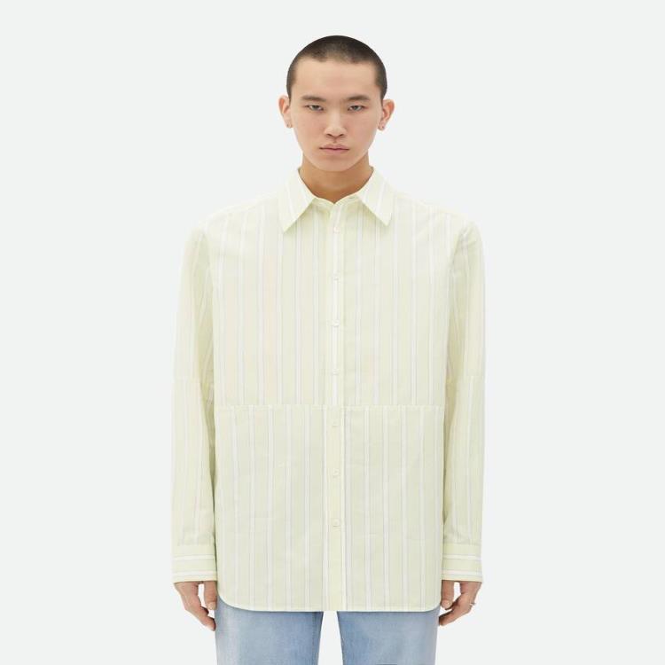 보테가베네타 남성 셔츠 Cotton And Linen Relaxed Striped Shirt 750011V35M07114이끌라보테가베네타