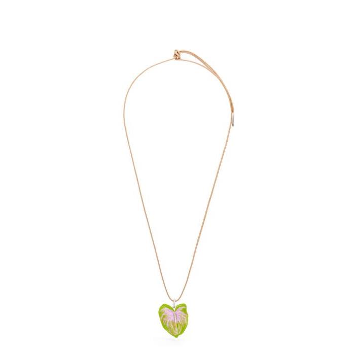 로에베 여성 목걸이 Anthurium pendant necklace in sterling silver Green J937241X06-4100이끌라로에베