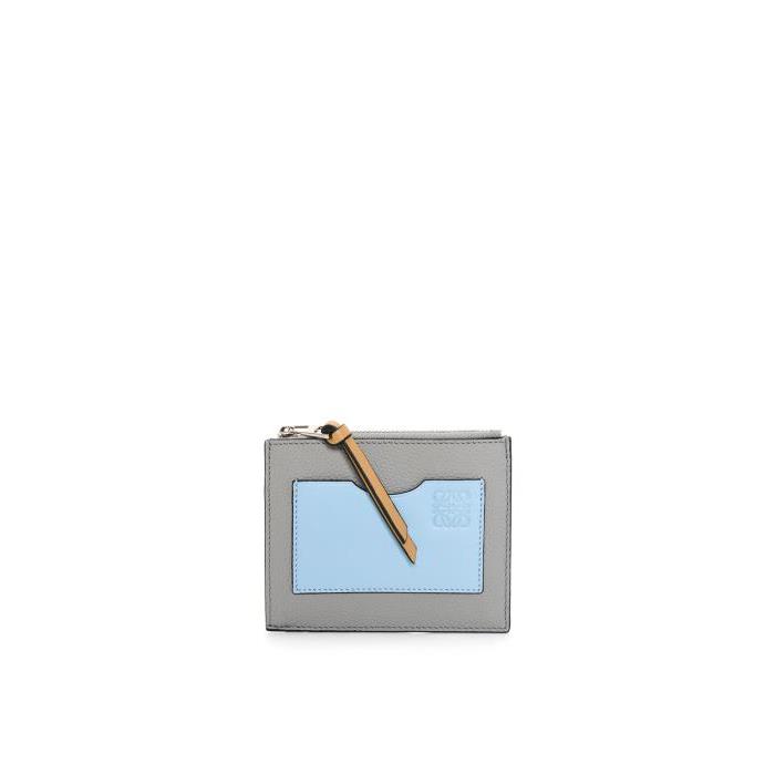 로에베 여성 카드지갑 Large coin cardholder in soft grained calfskin Pearl Grey/Dusty Blue C660O37X01-6093이끌라로에베