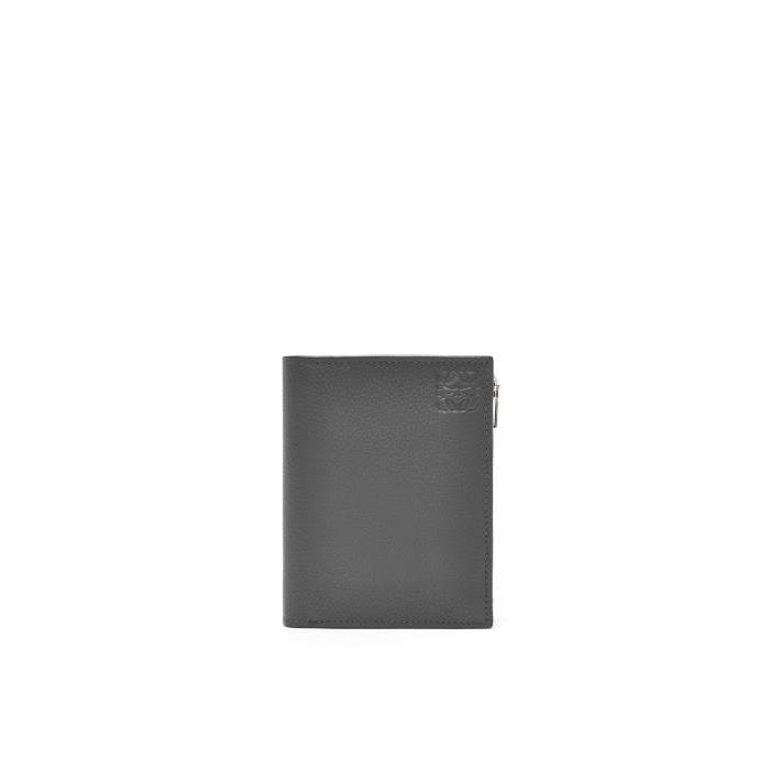 로에베 남성 반지갑 Slim compact wallet in soft grained calfskin Anthracite C660W73X01-1110이끌라로에베