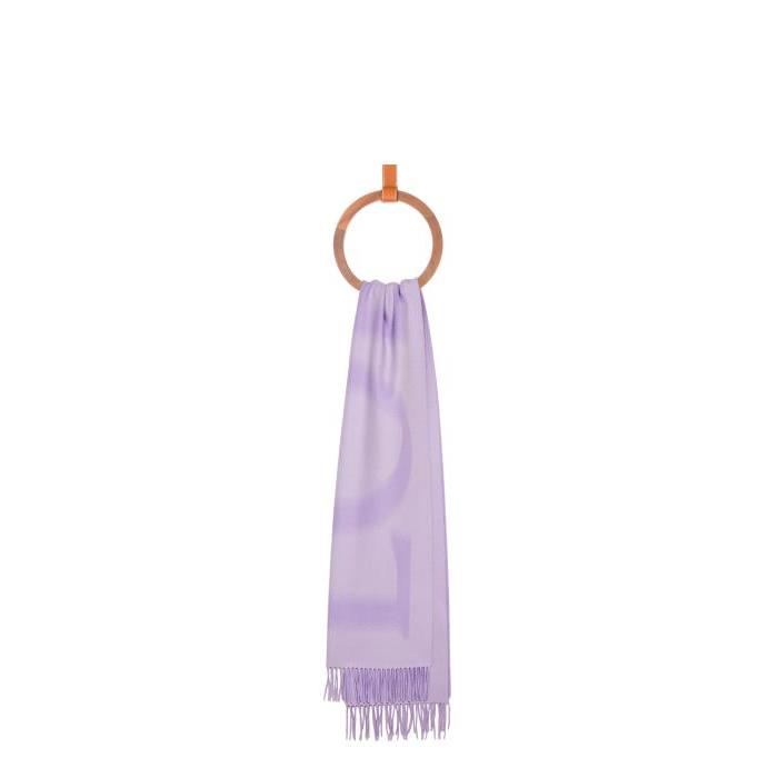 로에베 여성 스카프 숄 LOEWE scarf in wool&amp;cashmere Purple/Lilac F540257X18-6177이끌라로에베