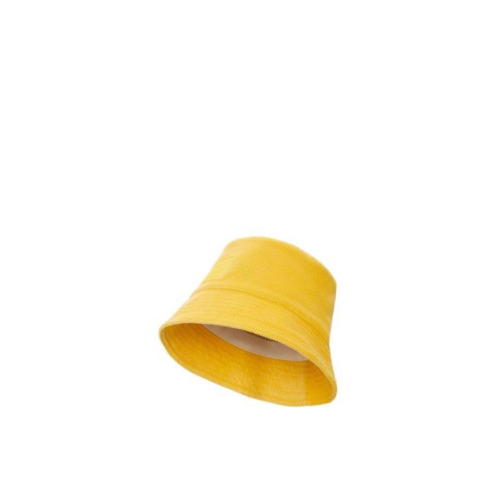 로에베 여성 모자 Patch bucket hat in corduroy Yellow K820HB1X65-8100이끌라로에베