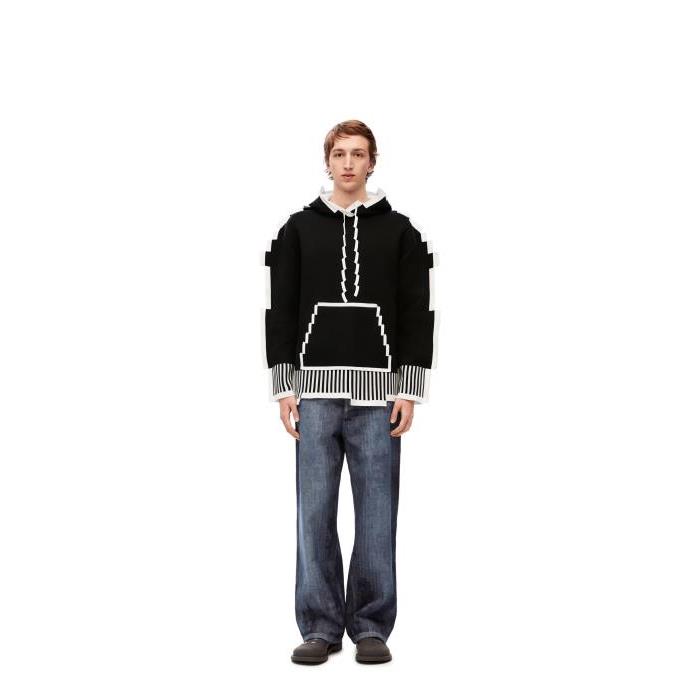 로에베 남성 후드티 후드집업 Pixelated hoodie in technical knit Black H526Y14KF6-1100이끌라로에베